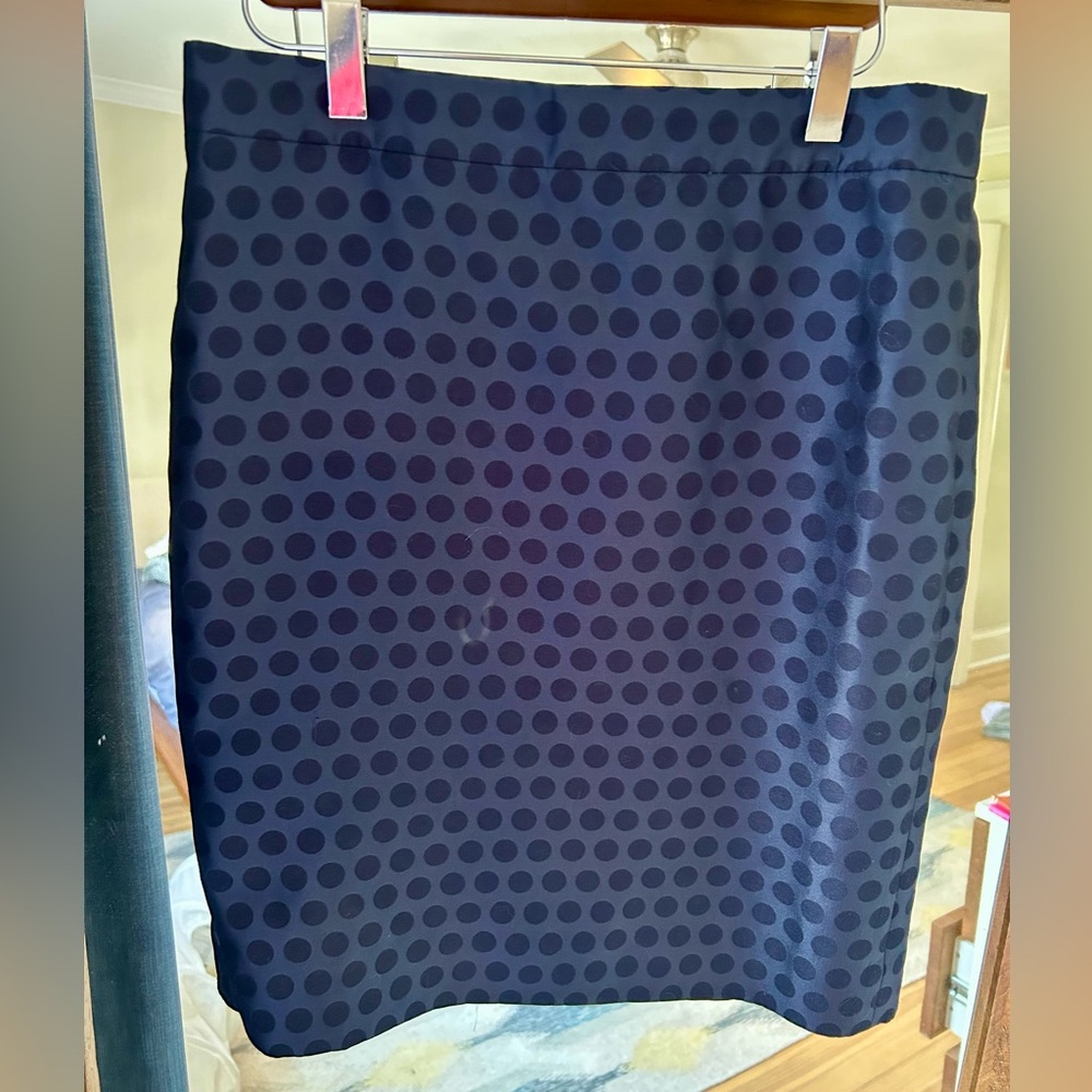 J. Crew The Pencil Skirt Blue Dot Knee-Length size 4